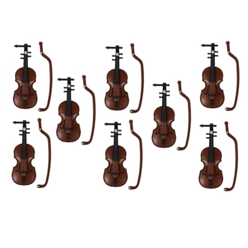 8St Puppenhaus-Geige Mini-Violine-Schmuck Miniatur-Geigenmodell Ornament Musikinstrumente Mini-Geige aus Kunststoff Geigenmodell aus Kunststoff Tasche schmücken Antiquität Plastik von KONTONTY