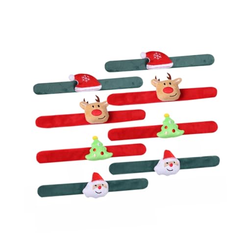KONTONTY 8st Schlagarmbänder Für Kinder Kinderarmbänder Urlaubsparty-armband Spielzeug Für Die Weihnachtsfeier Weihnachtsschnapparmbänder Slap-armband-spielzeug Kleiner Baum Papa-kreis von KONTONTY