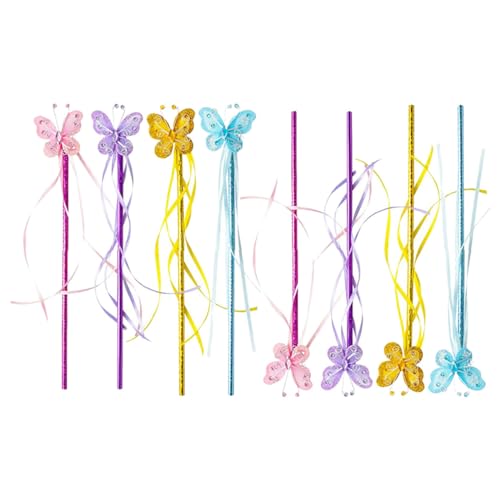 KONTONTY Schmetterlinge Fee Stick 8 Stücke Mädchen Leistung Fee Zauberstäbe Bänder Jungen Und Mädchen Ankleidespielzeug KONTONTY Schmetterlinge Fee Stick 8 Stücke Mädchen Leistung Fee Zauberstäbe Bänder Jungen Und Mädchen Ankleidespielzeug von KONTONTY