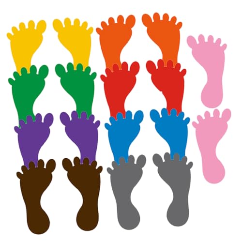 KONTONTY Fußabdruck-Aufkleber Für Kinder 9 Paar PVC-bodenaufkleber Und Wandaufkleber Für Mädchen Kindergarten- Spielzeug Zur Sensorischen Entwicklung Zufällige Farbe von KONTONTY