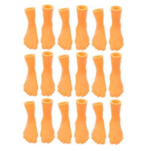 KONTONTY 9 Paare Zehenfingerabdeckung für lustig Fuß Miniatur winzig kleine Füße Fingerpuppen Halloween-Fingerpuppe gefälschte Zehen gefälschter Fuß Vinyl Beige von KONTONTY