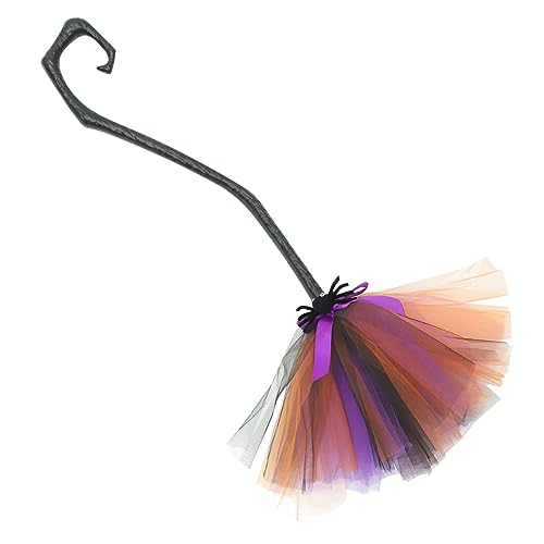 KONTONTY Abnehmbarer Hexenbesen Cosplay Requisit Halloween Party Deko Hexenbesen mit Gauze Halloween Kostüm Zubehör für Hexenparty und Kostüme KONTONTY Abnehmbarer Hexenbesen Cosplay Requisit Halloween Party Deko Hexenbesen mit Gauze Halloween Kostüm Zubehör für Hexenparty und Kostüme von KONTONTY
