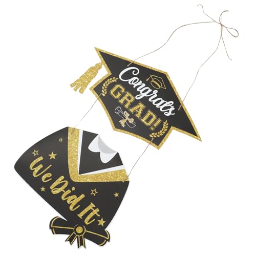 KONTONTY Abschluss Dekoration Papier Hängeschild für Graduation Party Installieren Vielseitig Einsetzbar für Schule Zuhause und Garten Witziges Design für Feierliche Anlässe von KONTONTY