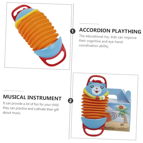 KONTONTY Akkordeon Kunststoff Handgröße Frühes Lerninstrument Tragbar Musikspielzeug für Junge Mädchen mit Klarem Klang und Kognitiver Farbiges Handorgel Instrument von KONTONTY