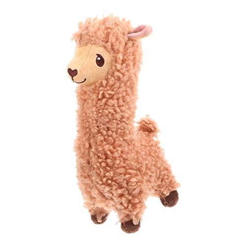 KONTONTY Alpaka- Wir Plüsch Kuscheltier Tierisches Kuscheltier kinderspielzeug Alpaka-Puppenfigur kleines Stofftier aus Alpaka Kuscheltiere Masse PP Baumwolle Brown von KONTONTY