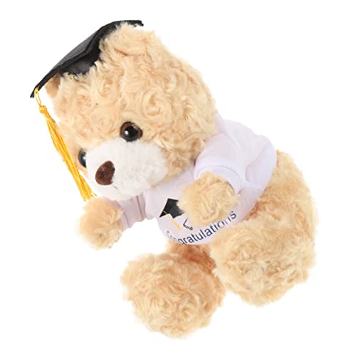 KONTONTY Arzt Hut Puppe Abschluss Stofftier Entzückendes Kuscheltier Bär Stofftier Studentenabschlussgeschenk Abschluss Plüschbär Abschluss-Cartoon-bär Light Brown Pp Baumwolle von KONTONTY