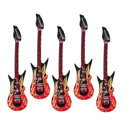 KONTONTY Aufblasbare Gitarre Für Party Schwimmreifen Aus PVC Rock-and-roll-Instrumente 5 Stück KONTONTY Aufblasbare Gitarre Für Party Schwimmreifen Aus PVC Rock-and-roll-Instrumente 5 Stück von KONTONTY