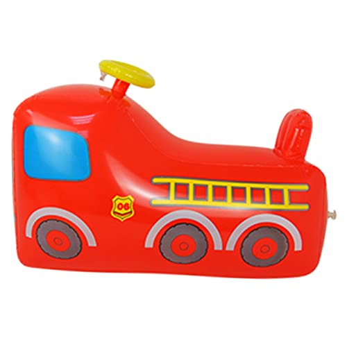 KONTONTY Kinder Feuerwehrauto Spielzeug Kinderspielzeug Spielzeug für draußen Außenspielzeug für Kleinkinder Autos Spielzeug Spielzeuge Tragbarer Feuerwehrwagen-Tumbler aufblasbarer LKW PVC von KONTONTY