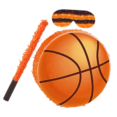 KONTONTY Basketball Pinata aus Hochwertigem Karton mit Stick und Augenbinde Wiederverwendbar für Kindergeburtstag Sportparty und Schulveranstaltungen Inklusive Füllöffnung für Konfetti und KONTONTY Basketball Pinata aus Hochwertigem Karton mit Stick und Augenbinde Wiederverwendbar für Kindergeburtstag Sportparty und Schulveranstaltungen Inklusive Füllöffnung für Konfetti und von KONTONTY