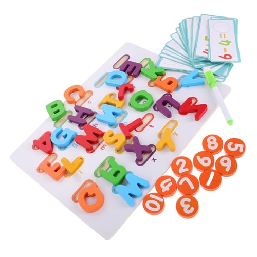 KONTONTY Baustein-Puzzle- Vorschulrätsel Kindergarten-rätsel Passendes Buchstabenspiel Zum Sortieren Von Farben Kleinkind-Puzzle Farblich Abgestimmtes Hölzern von KONTONTY