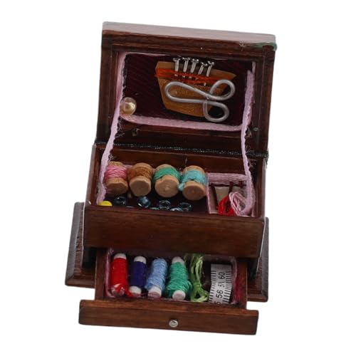 KONTONTY Winzige Nähbox Für Puppenhaus Vintage Miniatur Nadelbox Retro Vintage Box Für Puppenhaus KONTONTY Winzige Nähbox Für Puppenhaus Vintage Miniatur Nadelbox Retro Vintage Box Für Puppenhaus von KONTONTY