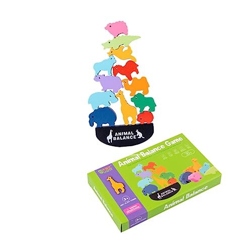 KONTONTY Bunte Stapelbausteine Tierfiguren Montessori Gleichgewichtsspielzeug für Kleinkinder Sicherer Glatter Fördert Motorische Fähigkeiten und Soziales Lernen Lernspielzeug von KONTONTY