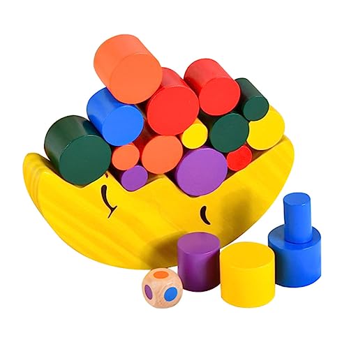 KONTONTY Bunter Mondförmiger Stapelblock Holzspielzeug für Interaktives Balancespielzeug Hand Augen Koordination und Sozialer Interaktion Zufällige Farben Zufällige Farbe von KONTONTY