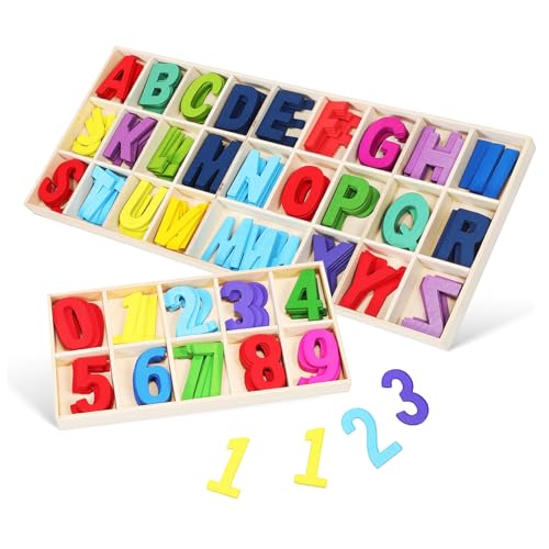 KONTONTY Buntes Holzbuchstaben und Zahlen Set Mittlere Glatte Oberfläche Natürliche Holzpuzzle zum Frühkindlichen Lernen und Buchstabieren Teilig KONTONTY Buntes Holzbuchstaben und Zahlen Set Mittlere Glatte Oberfläche Natürliche Holzpuzzle zum Frühkindlichen Lernen und Buchstabieren Teilig von KONTONTY