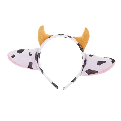 KONTONTY Stirnband Mit Milchkuh-ohren Und Hörnern Im Cartoon-stil Tier-kopfbedeckung Für Jungen Und Mädchen Ideal Für Geburtstage Halloween Weihnachten von KONTONTY