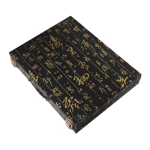 KONTONTY Aufbewahrungskoffer Für Holzfliesen Traditionelle Chinesische Spielbox Tragbarer Spielehalter Für Unterwegs von KONTONTY