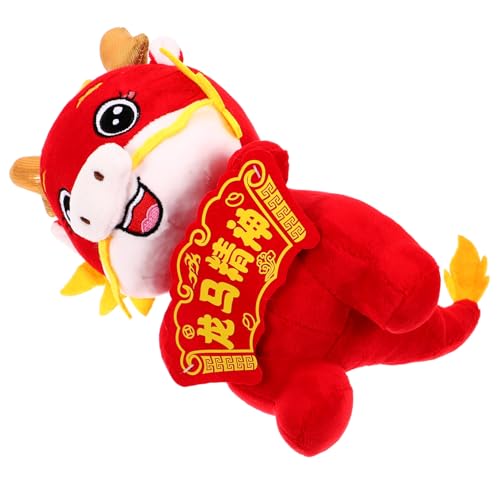 KONTONTY Chinesisches Neujahr Kuscheltier Drache Plüschfigur Glücksbringer Maskottchen Frühlingsfest Dekoration für Familie Freunde von KONTONTY