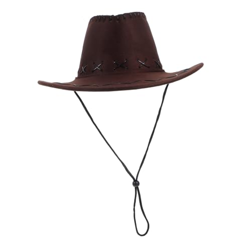 KONTONTY Cowgirl Hut für Mittelbrauner Western Cowboy Hut mit Umfang für Partys Schutz vor Sonnenstrahlen KONTONTY Cowgirl Hut für Mittelbrauner Western Cowboy Hut mit Umfang für Partys Schutz vor Sonnenstrahlen von KONTONTY