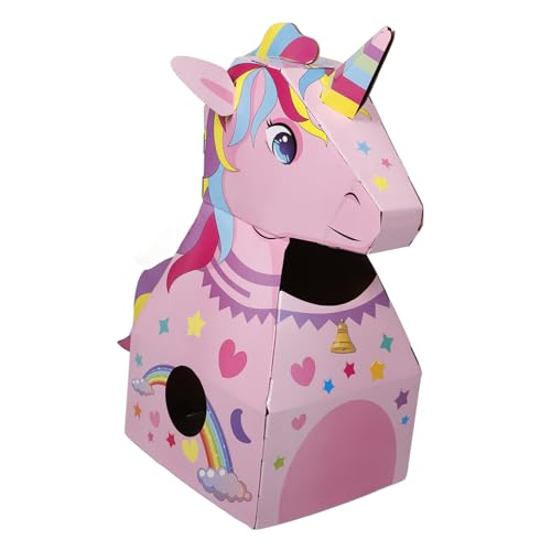 KONTONTY DIY 3D-Karton tragbares DIY- Kartonleistungsstütze DIY-Kostüm aus Pappe für Rollenspielkarton Tragbares Kartonspielzeug tragbarer Karton Papier Rosa von KONTONTY
