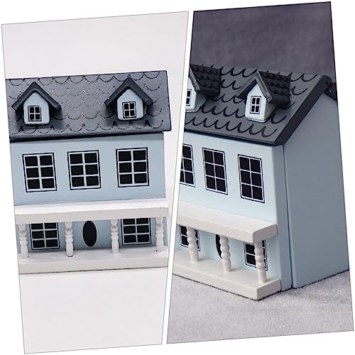 KONTONTY DIY Bausatz Kleines Blau Graues Haus Modell für Kinderzimmer und Gartendeko Niedliche Handgefertigte Villa für Desktop Dekoration KONTONTY DIY Bausatz Kleines Blau Graues Haus Modell für Kinderzimmer und Gartendeko Niedliche Handgefertigte Villa für Desktop Dekoration von KONTONTY