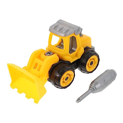 KONTONTY DIY Baustellenfahrzeug aus Kunststoff Cartoon Bagger Modell mit Beweglichen Sicher Langlebig und Leicht Zerlegbar Lernspielzeug für Jungen und Mädchen von KONTONTY