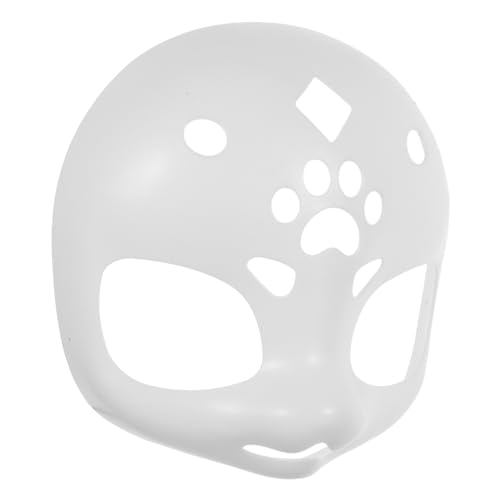 KONTONTY DIY Fursuit Head Base Unpainted Weiß Kunststoff Tiermaske Kawaii Kostüm Zubehör für Halloween Karneval Cosplay Party von KONTONTY