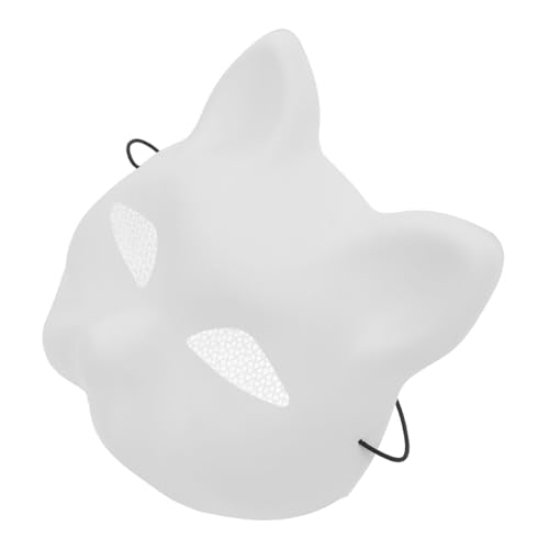 KONTONTY DIY Katzenmaske aus Kunststoff Unbemalte Weiße Blanko Maske mit Netz zum Bemalen und Gestalten für Cosplay Karneval Halloween Party und Maskenball Halboffen Leicht zu Verzieren KONTONTY DIY Katzenmaske aus Kunststoff Unbemalte Weiße Blanko Maske mit Netz zum Bemalen und Gestalten für Cosplay Karneval Halloween Party und Maskenball Halboffen Leicht zu Verzieren von KONTONTY