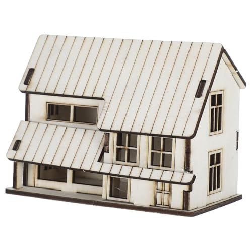 KONTONTY DIY Miniaturhaus Holz Bausatz für Jungen und Unfertiges Modell zum Basteln und Bemalen für Weihnachtsdekoration und Kreative Szenen Beige KONTONTY DIY Miniaturhaus Holz Bausatz für Jungen und Unfertiges Modell zum Basteln und Bemalen für Weihnachtsdekoration und Kreative Szenen Beige von KONTONTY