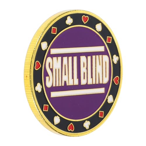KONTONTY Dealer-Button Pokerknöpfe Schaltfläche „glücksspielchip“. Klein Kleine Blindknöpfe Poker-Button Blind-Chips Big-blind-Button Kleine Blindtaste Chip Tasten Knopf Poker Violett Eisen von KONTONTY