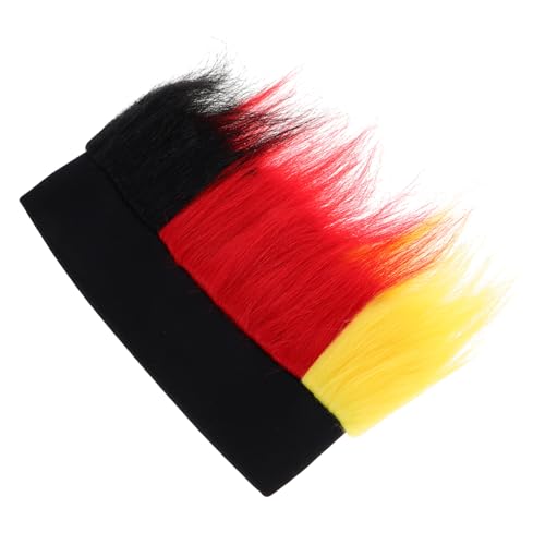 KONTONTY Deutsche Fans Perücke Schwarz Gelb Und Rot Crazy Hair Perücke Für Weltmeisterschaft Und Europameisterschaft Patriotisches Zubehör Für Sportveranstaltungen Cosplay von KONTONTY