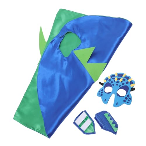 KONTONTY Dinosaurier Kostüm Performance Kostüm mit Weichem Cape und Maske Bequemes Party Cosplay Outfit für Jungen und Mädchen für Fasching Bühne und Verkleidungsspiele von KONTONTY