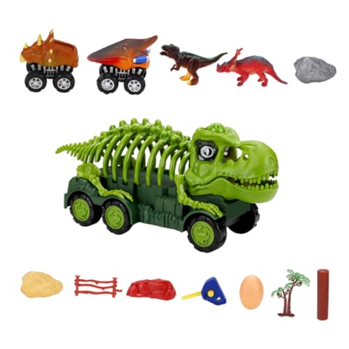 KONTONTY Dinosaurier Spielzeugauto Set Lernspielzeug für Simuliertes Dinosaurier Auto mit Schiebefunktion Sicheres Material für Jungen und Mädchen Spaß und Bildung von KONTONTY