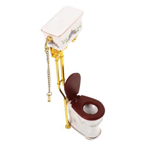 KONTONTY Doll House Miniaturtoilette Elegante Dekoration für Puppenhaus Detailliertes Badezimmer Zubehör für Realistische Miniaturlandschaften für Puppenmöbel und Kreative Spielwelten KONTONTY Doll House Miniaturtoilette Elegante Dekoration für Puppenhaus Detailliertes Badezimmer Zubehör für Realistische Miniaturlandschaften für Puppenmöbel und Kreative Spielwelten von KONTONTY