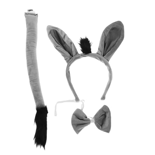 KONTONTY Donkey Kostüm mit Ohren Stirnband und Leichtes Tier Haarreif Zubehör für Karneval Halloween Geburtstag Wiederverwendbar und Komfortabel für Cosplay Events von KONTONTY