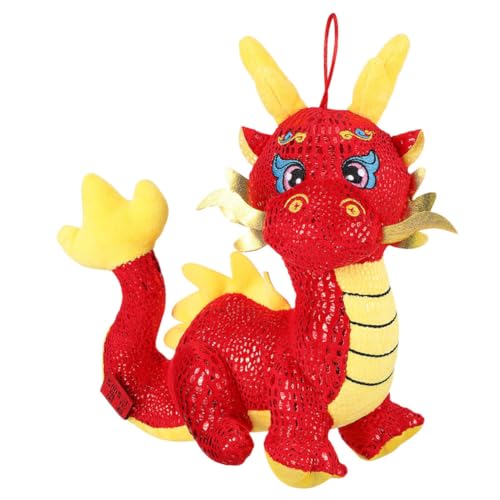 KONTONTY Drache Plüschpuppe Süßes Drachen für Neujahrsdeko für Freunde und Familie Kuscheltier für Besondere Anlässe Chinesischer Stil Plüschtier von KONTONTY