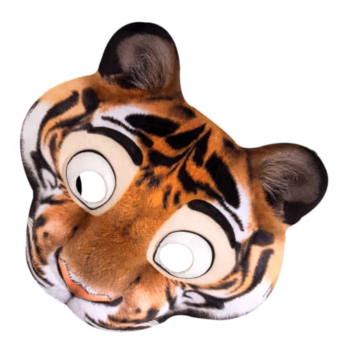 KONTONTY Einstellbare Tiger Halbmaske aus EVA für Damen und Herren Komfortable Tier Karnevalsmaskerade Elastischer Gummizug für Fasching Halloween und Cosplay Events KONTONTY Einstellbare Tiger Halbmaske aus EVA für Damen und Herren Komfortable Tier Karnevalsmaskerade Elastischer Gummizug für Fasching Halloween und Cosplay Events von KONTONTY