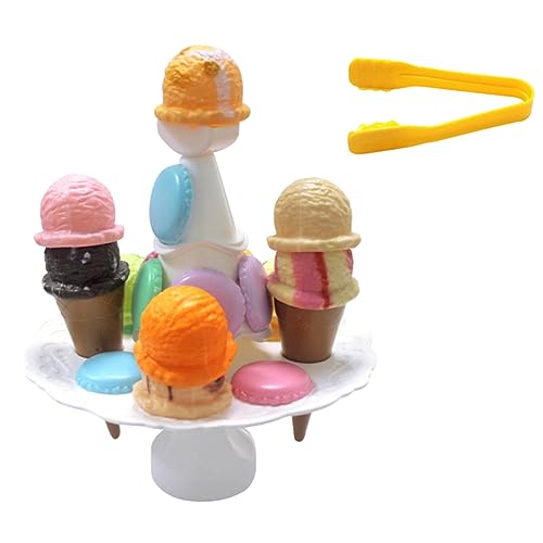 KONTONTY Spielzeug Eiscreme Stapelspiel Kinder Rollenspiel Lernspielzeug Für Mädchen Jungen Feinmotorik Entwicklung von KONTONTY