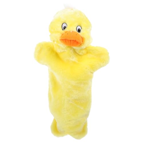 KONTONTY Entenpuppe Kindergarten Handpuppe Ente Rollenspiel Handpuppe Geschichtenerzählende Handpuppen Eltern-Kind-Interaktives PP Baumwolle Yellow von KONTONTY