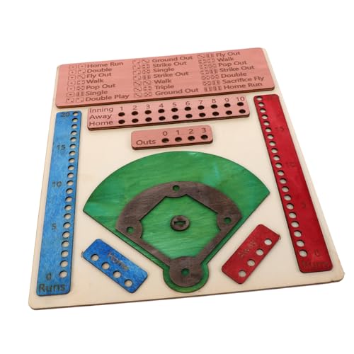 KONTONTY Farbiges Schachbrettspiel Tabletop-Baseballspiel Baseball-Brettspiel Baseball -Brettspiele hölzern KONTONTY Farbiges Schachbrettspiel Tabletop-Baseballspiel Baseball-Brettspiel Baseball -Brettspiele hölzern von KONTONTY