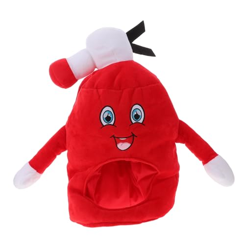 KONTONTY Feuerlöscherhaube Fälschung Feuerwehrmann Kappe Neuheit Hüte Lustige Hüte Feuerwehrleute Feuerwehrleiter Notfall Halloween Rote Feuerwehrmütze Polyester von KONTONTY