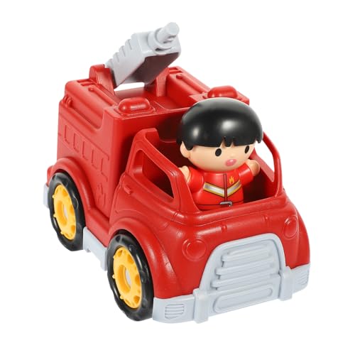 KONTONTY Feuerwehrauto kleines -Müllwagen Kleinkindspielzeug Feuerwehrauto fire Truck Toy -Cartoon-Feuerwehrauto Modelle von Feuerwehrautos Abs rot von KONTONTY