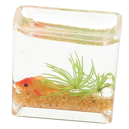 KONTONTY Fischtank Dekoration Winziger Fischbehälter Für Puppenhaus Und Mini Hausdekoration Realistisches Fischtankornament von KONTONTY
