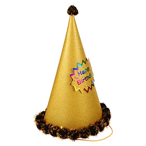 KONTONTY Geburtstagsparty-hut Krippe Ornamente Für Geburtstagspartyhüte Für Erwachsene Kindergeburtstagsmütze -party-kappen Kostüm Motorhaube Partyhüte Golden Papier KONTONTY Geburtstagsparty-hut Krippe Ornamente Für Geburtstagspartyhüte Für Erwachsene Kindergeburtstagsmütze -party-kappen Kostüm Motorhaube Partyhüte Golden Papier von KONTONTY