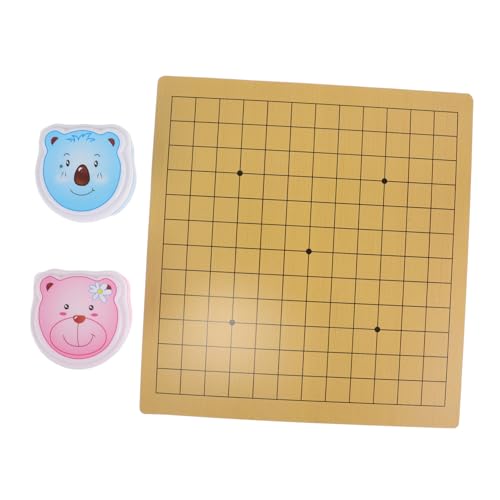 KONTONTY Go Spielset mit Doppelseitigem und Markierten Holzbrett Niedliche Bär Motivbox Tragbar und Leicht Strategisches Lernspiel für Anfänger Fördert Kognitive Fähigkeiten und von KONTONTY