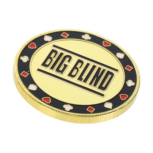 KONTONTY Große und kleine Jalousien Button-Poker Big-Blind-Button Poker zählen Chips Poker-Puck-Taste kleine Blindtaste spielchips Pokertisch Jetons Zubehör für Glücksspiele Eisen Golden von KONTONTY