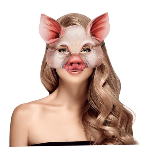 KONTONTY Gruselige Schweine-halbgesichts-maske Halloween Tierkostüm für Erwachsene Realistisch Gedruckte Party-masquerade Vielseitige Foto-requisite für Maskenball und Festveranstaltungen KONTONTY Gruselige Schweine-halbgesichts-maske Halloween Tierkostüm für Erwachsene Realistisch Gedruckte Party-masquerade Vielseitige Foto-requisite für Maskenball und Festveranstaltungen von KONTONTY