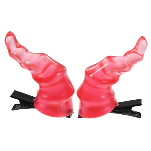 KONTONTY Halloween Teufelshörner Haarspange Transparent Rot Langlebiger Kopfschmuck für Damen Auffälliges Teufelshorn Design für Party Cosplay und Festliche Anlässe KONTONTY Halloween Teufelshörner Haarspange Transparent Rot Langlebiger Kopfschmuck für Damen Auffälliges Teufelshorn Design für Party Cosplay und Festliche Anlässe von KONTONTY
