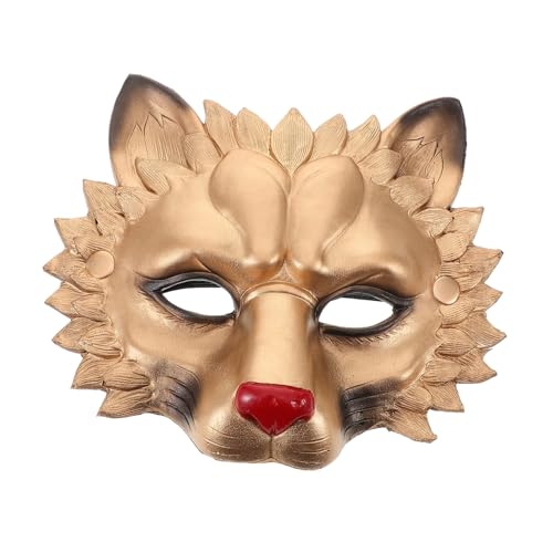 KONTONTY Halloween-dekoration 3d-löwenmaske Bequem Und Atmungsaktiv Für Festival Tanz Maskerade Golden von KONTONTY