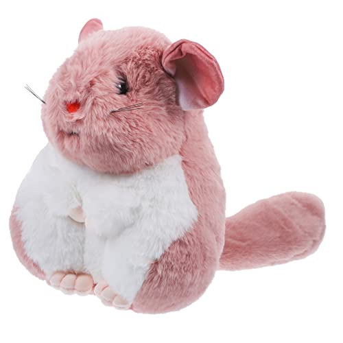 KONTONTY Hamster Puppe Hamster hamsterspielzeug Niedliches Stofftier Chinchilla Kuscheltier stofftier Hamster Tierpuppe Chinchilla-Stofftier tierisches Plüsch Rosa von KONTONTY