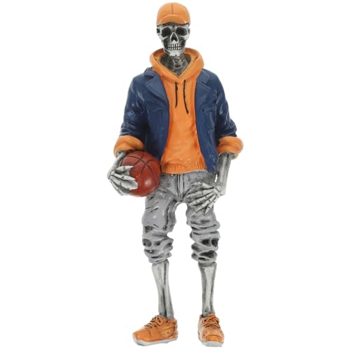 KONTONTY Handgefertigtes Skelettdekor Gotische Schädeldekoration Maskerade Gruseliger Schädeldekor Halloween-Skelett-Ornamente Skelett Figur Skelett Handwerk Skelett-Statue Wohnkultur Harz von KONTONTY